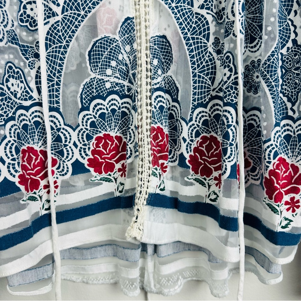 FARM Rio Blue and Red Patterned Blouse - Picture 7 of 15